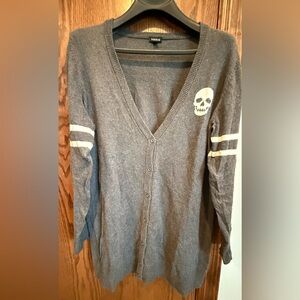Torrid Gray Skull Cardigan Sweater